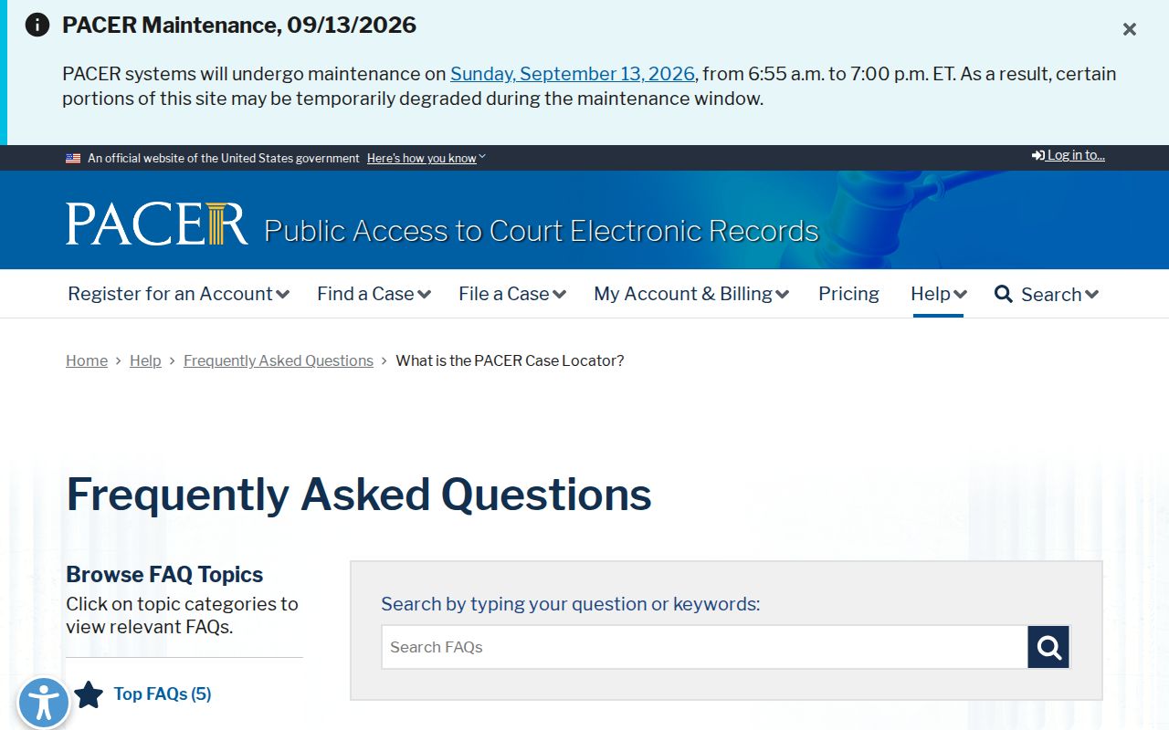 Isanti County warrant records research showing the federal nationwide case locator explanation